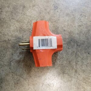 3-Way Splitter Adapter Orange Three Prong Ground Tri-Tap Triple