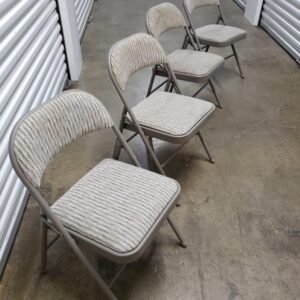 Meco Upholstered Folding Chair, 4-Pack – Commercial Grade, Stain-Resistant Fabric