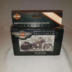 Harley-Davidson Motorcycles 95th Anniversary Collectible Tin & Playing Cards, Two Decks of Playing Cards