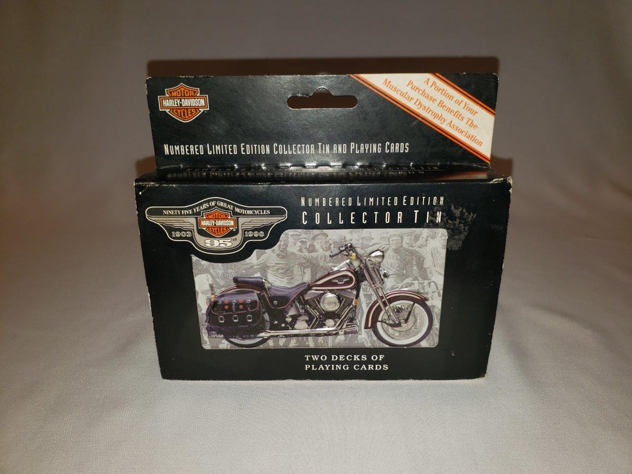 Harley-Davidson Motorcycles 95th Anniversary Collectible Tin & Playing Cards, Two Decks of Playing Cards - Image 2