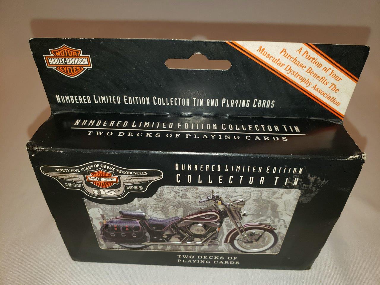 Harley-Davidson Motorcycles 95th Anniversary Collectible Tin & Playing Cards, Two Decks of Playing Cards - Image 3