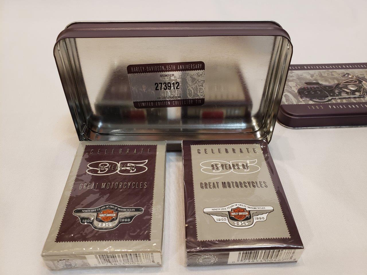 Harley-Davidson Motorcycles 95th Anniversary Collectible Tin & Playing Cards, Two Decks of Playing Cards - Image 8