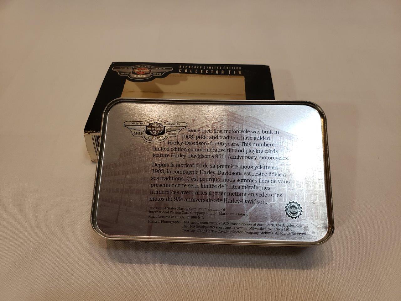 Harley-Davidson Motorcycles 95th Anniversary Collectible Tin & Playing Cards, Two Decks of Playing Cards - Image 10