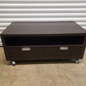 TV stand with Open Shelf and 2 Closed Storage Media Storage on casters