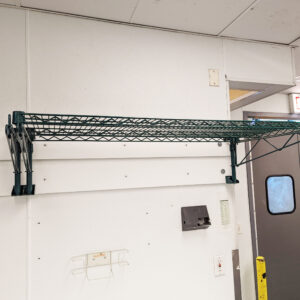Pair of 24" x 48" Green Epoxy Wire Wall Mount Shelves Shelf