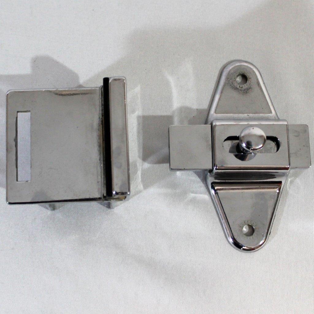 Sentry Supply 656-6950 Door Latch Set, 1-1/4 inch, Pilaster, Zamak, Chrome, Inswing, Square, Kit - Image 5
